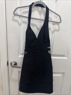 Ruby Rox Black Halter V-Neck Mini Dress